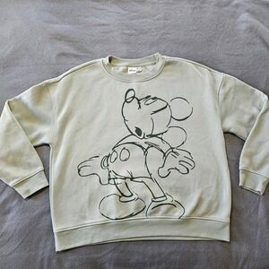 Disney Mickey‎ Mouse Graphic Sweatshirt Sage Green Women's Large Pullover